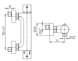 Смеситель для душа Paini Cox 78CR511TH с термостатом хром